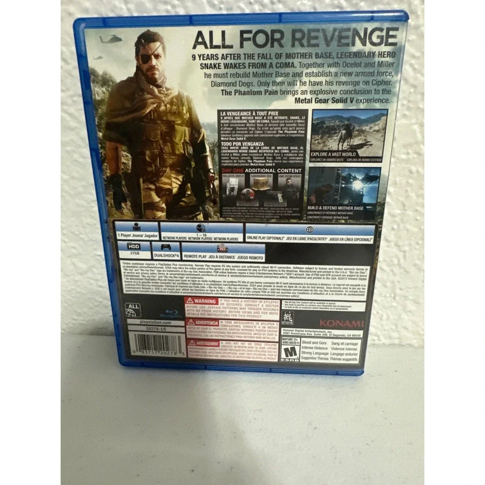 Metal Gear Solid V The Phantom Pain Day One Edition PS4 Sony PlayStation 4 Map